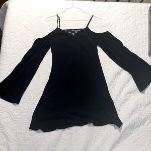 Black off the shoulder swing dress